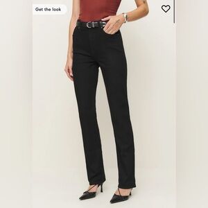 Reformation Jax Stretch High Rise Straight Jeans in Black